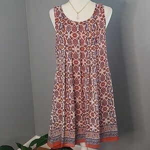 Max Studio Scoop Neck Lined Pull Over Figure Flattering Swing Dress - Size S